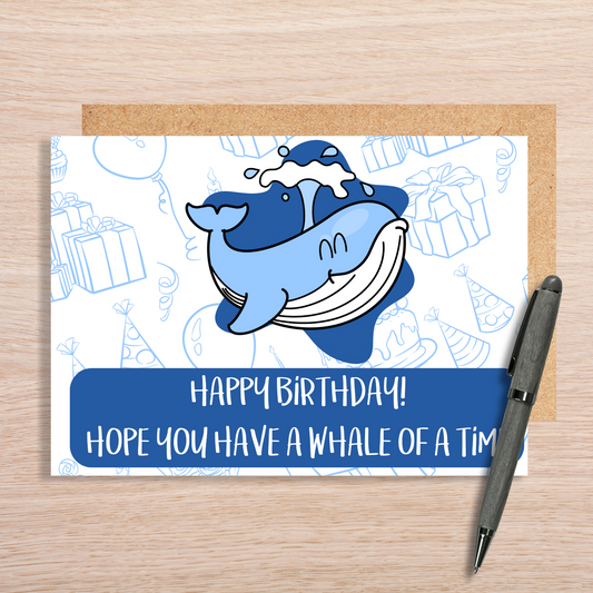 Animal Pun Whale Birthday Card